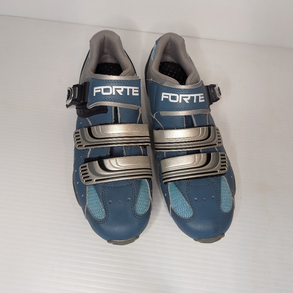 FORTEens cycling shoes Blue with silver size EUR 41 US 8 - Picture 1 of 8